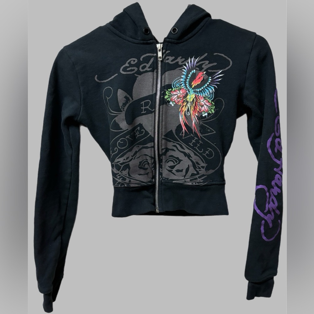 Ed Hardy Cropped Zip Up